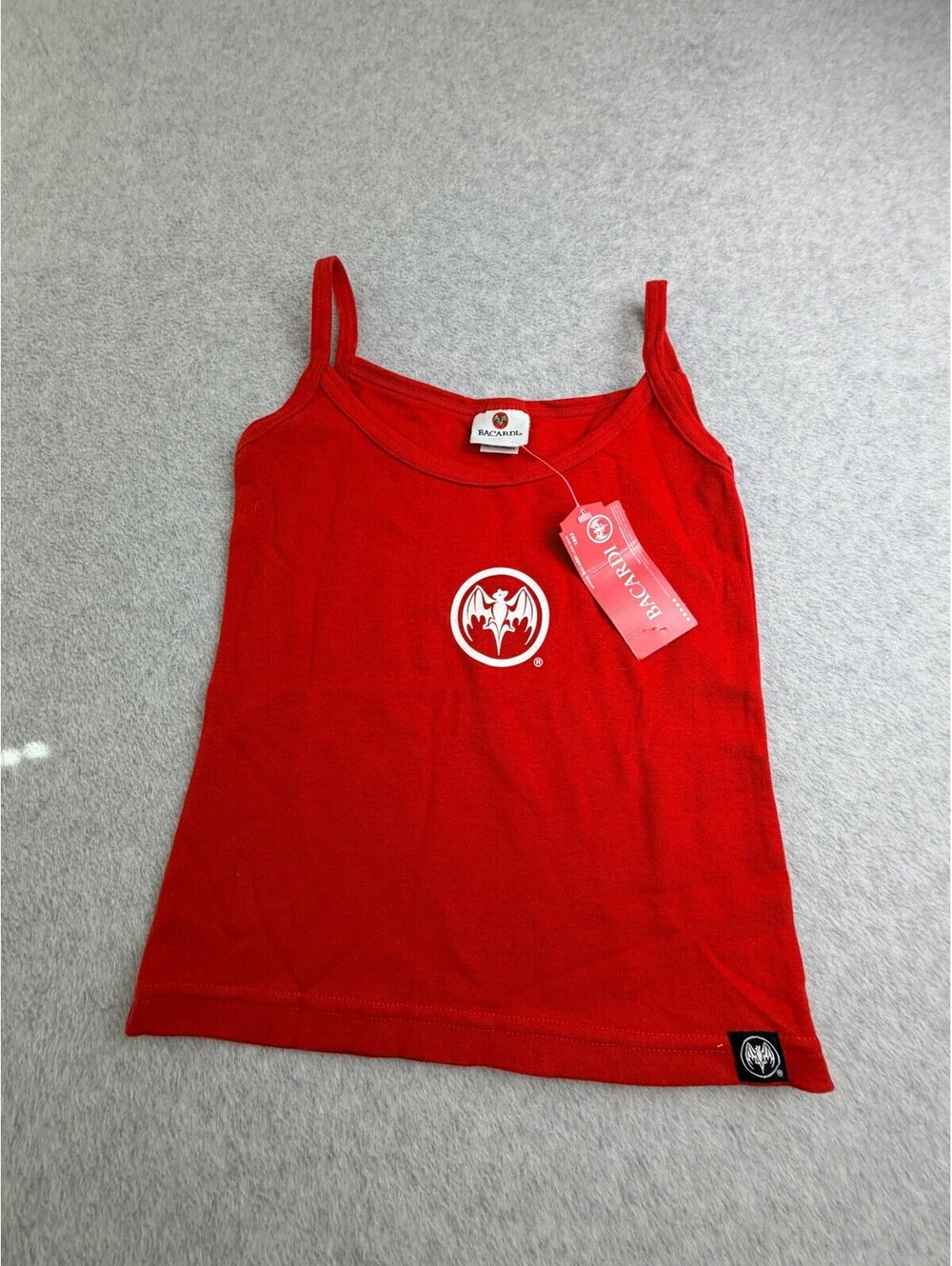 Bacardi Womens Tank Top Size L Red NWT Spaghetti Strap Cotton Spandex